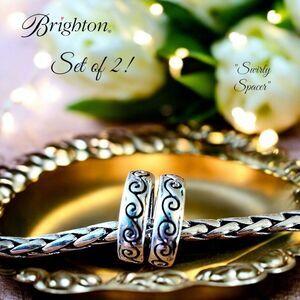 BRIGHTON Set Of Two! "Swirly Spacer" Charms FEMININE!